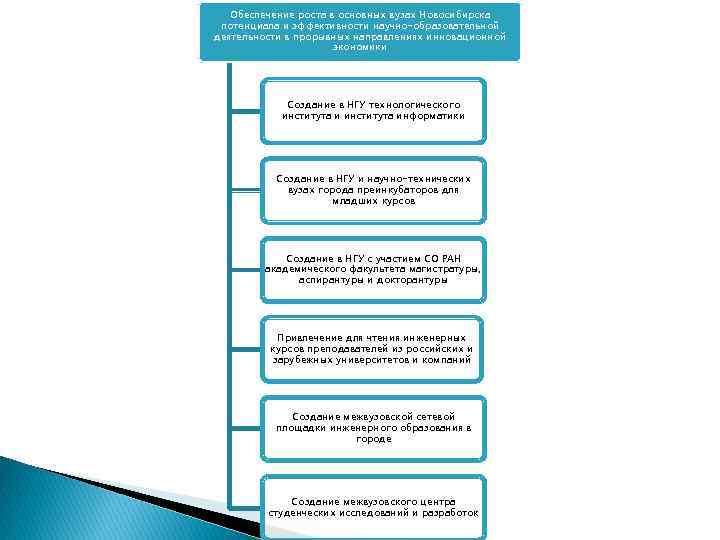 Обеспечение роста в основных вузах Новосибирска потенциала и эффективности научно-образовательной деятельности в прорывных направлениях