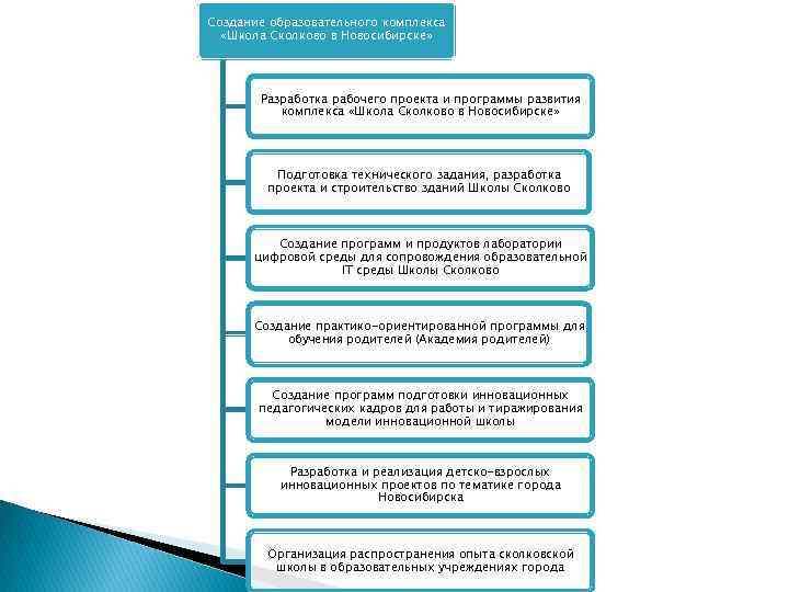 Создание образовательного комплекса «Школа Сколково в Новосибирске» Разработка рабочего проекта и программы развития комплекса