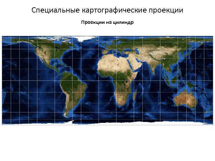 Специальные картографические проекции Проекции на цилиндр 