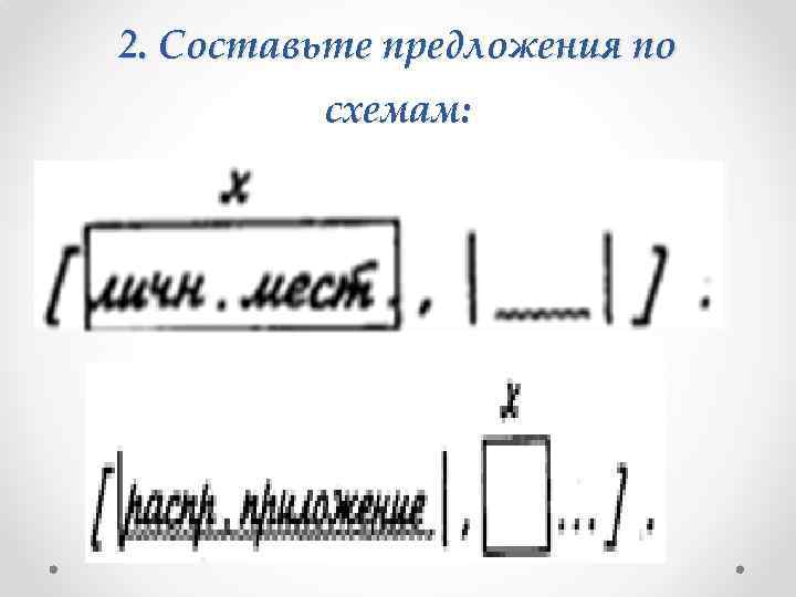 2. Составьте предложения по схемам: 