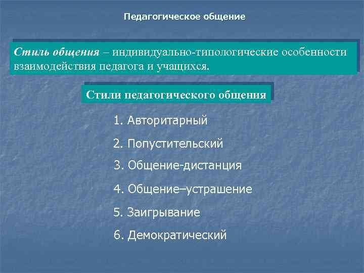 Таблица Классификации Стилей Педагогического Общения