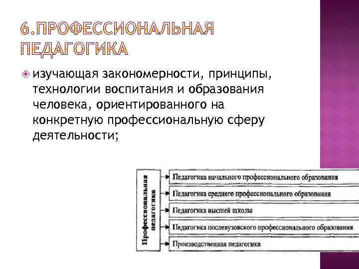  изучающая закономерности, принципы, технологии воспитания и образования человека, ориентированного на конкретную профессиональную сферу