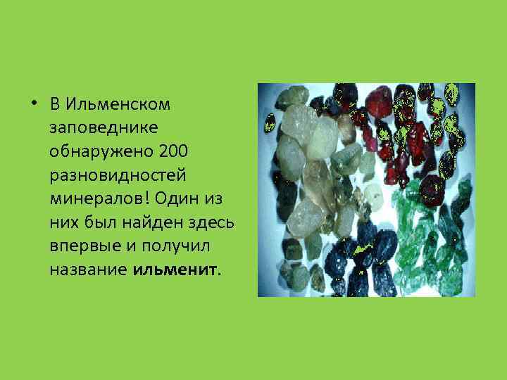  • В Ильменском заповеднике обнаружено 200 разновидностей минералов! Один из них был найден