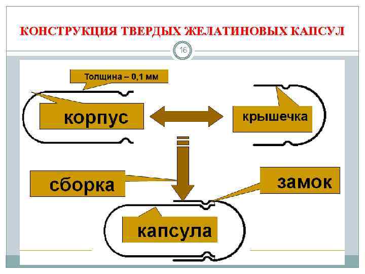 КОНСТРУКЦИЯ ТВЕРДЫХ ЖЕЛАТИНОВЫХ КАПСУЛ 16 