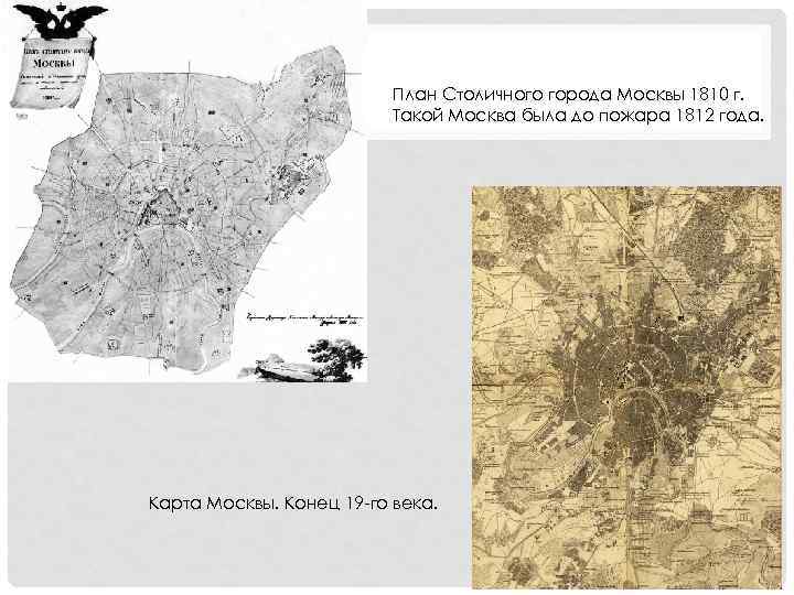 План Столичного города Москвы 1810 г. Такой Москва была до пожара 1812 года. Карта