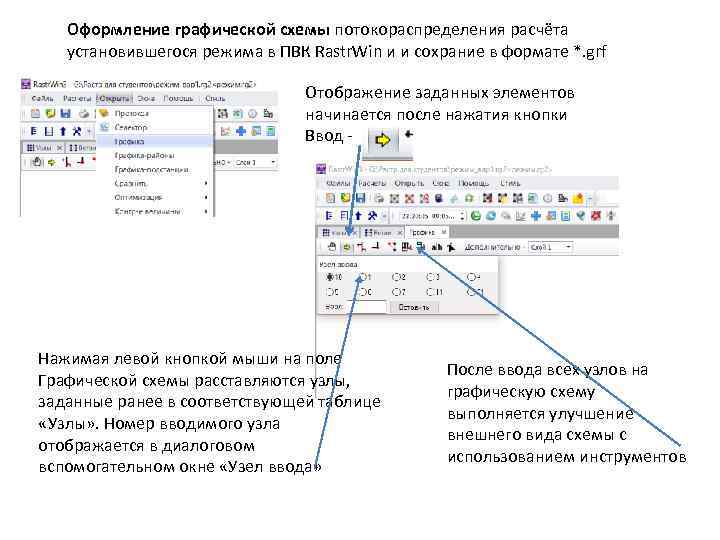 Оформление графической схемы потокораспределения расчёта установившегося режима в ПВК Rastr. Win и и сохрание