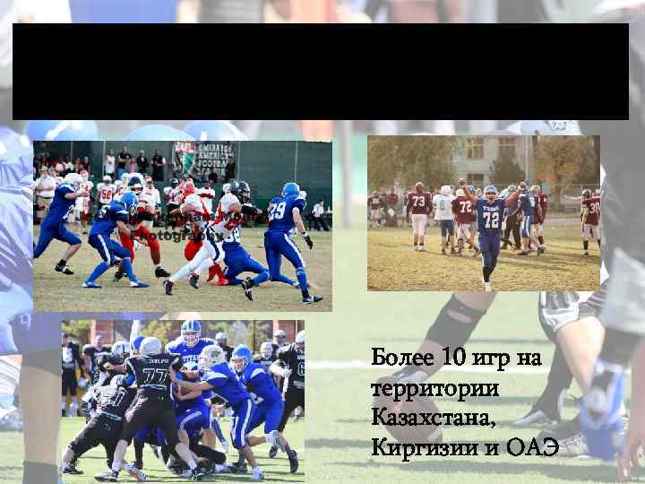 Команда “Титаны” в 2012 году Более 10 игр на территории Казахстана, Киргизии и ОАЭ