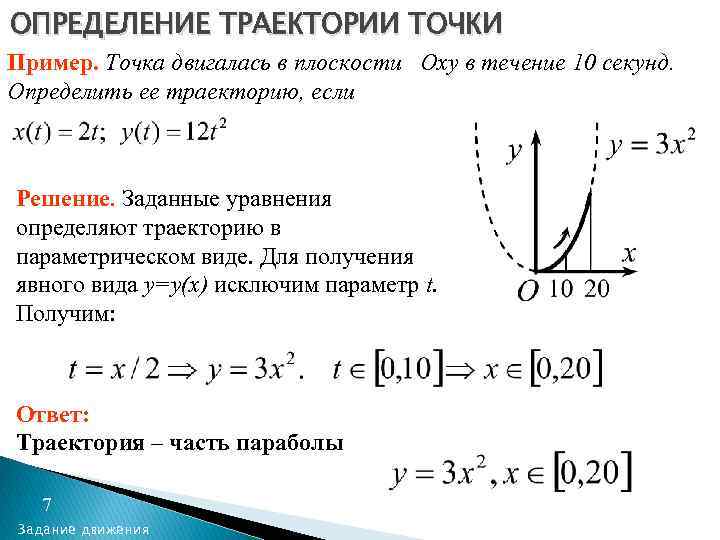 Дайте определение траектория