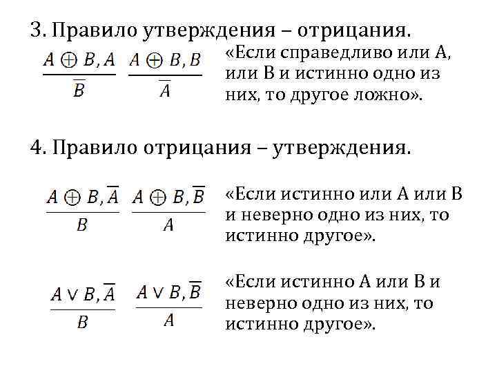 Основные схемы логически правильных рассуждений