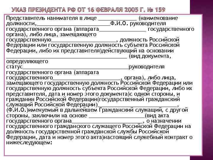 Представитель нанимателя государственного гражданского служащего