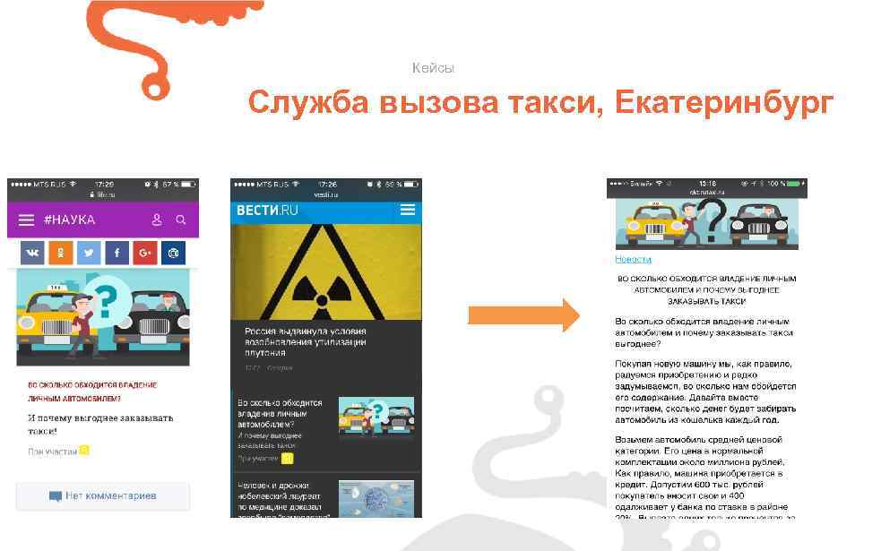 Кейсы Служба вызова такси, Екатеринбург 