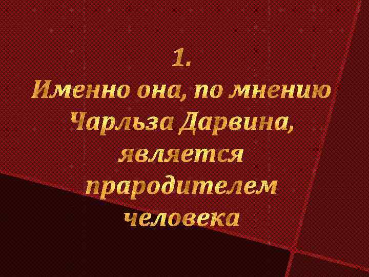 1. Именно она, по мнению Чарльза Дарвина, является прародителем человека 