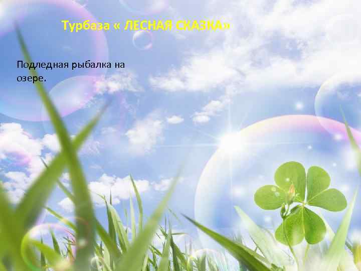 Турбаза « ЛЕСНАЯ СКАЗКА» Подледная рыбалка на озере. 