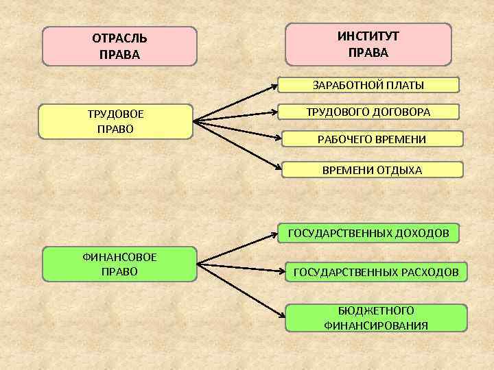 ОТРАСЛЬ ПРАВА ИНСТИТУТ ПРАВА ЗАРАБОТНОЙ ПЛАТЫ ТРУДОВОЕ ПРАВО ТРУДОВОГО ДОГОВОРА РАБОЧЕГО ВРЕМЕНИ ОТДЫХА ГОСУДАРСТВЕННЫХ