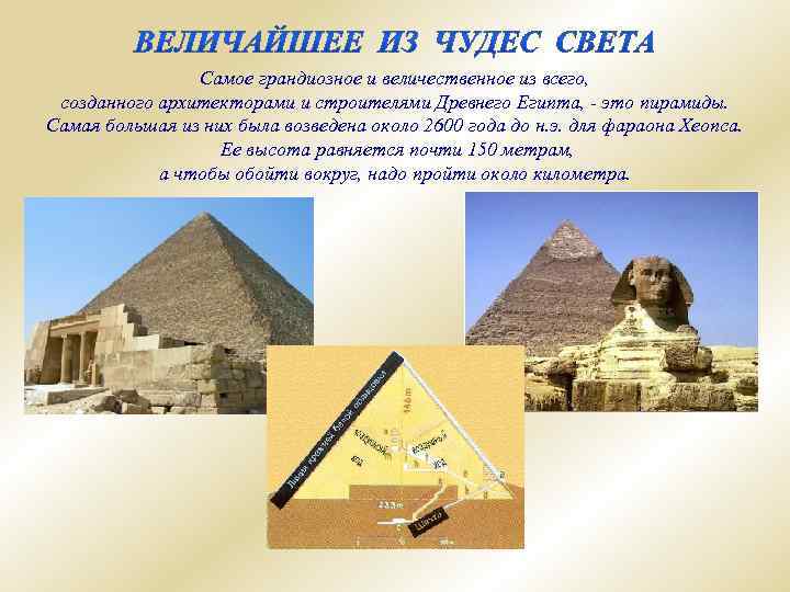 Самое грандиозное и величественное из всего, созданного архитекторами и строителями Древнего Египта, - это