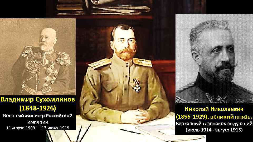 Владимир Сухомлинов (1848 -1926) Военный министр Российской империи 11 марта 1909 — 13 июня