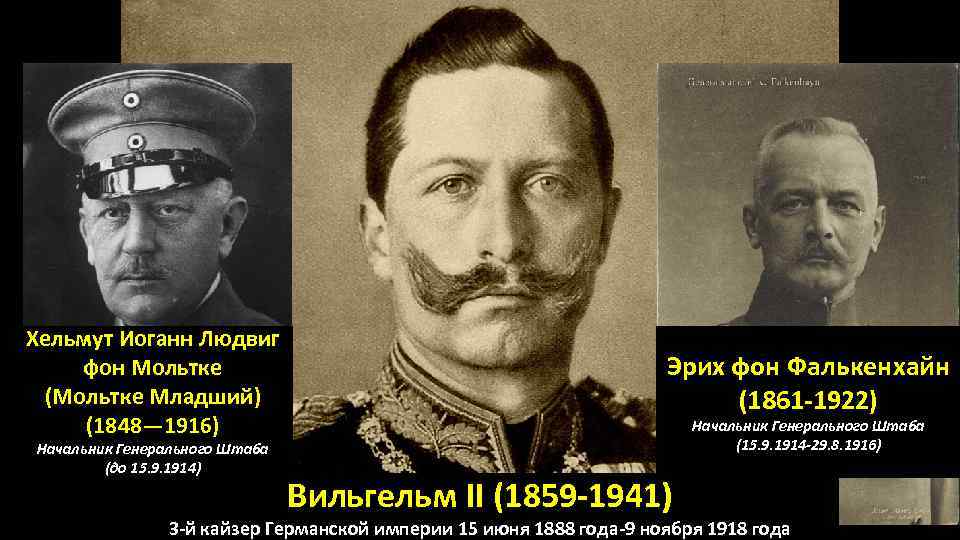 Хельмут Иоганн Людвиг фон Мольтке (Мольтке Младший) (1848— 1916) Начальник Генерального Штаба (до 15.