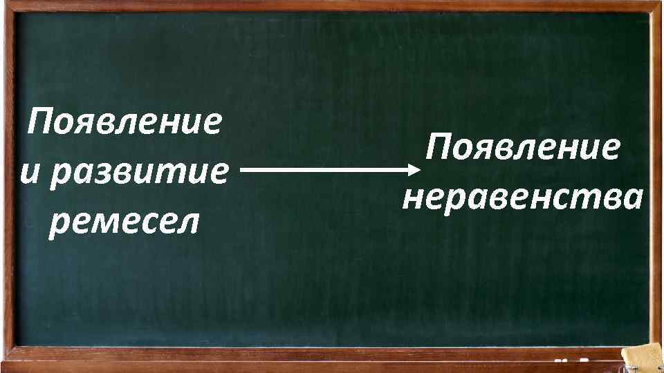 Появление и развитие ремесел Появление неравенства 