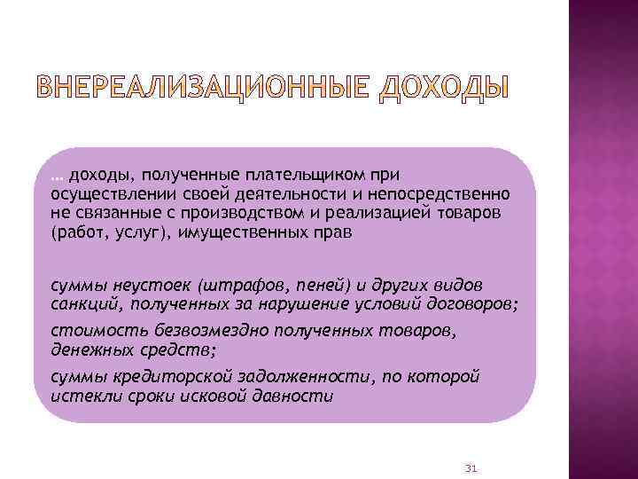 … доходы, полученные плательщиком при осуществлении своей деятельности и непосредственно не связанные с производством