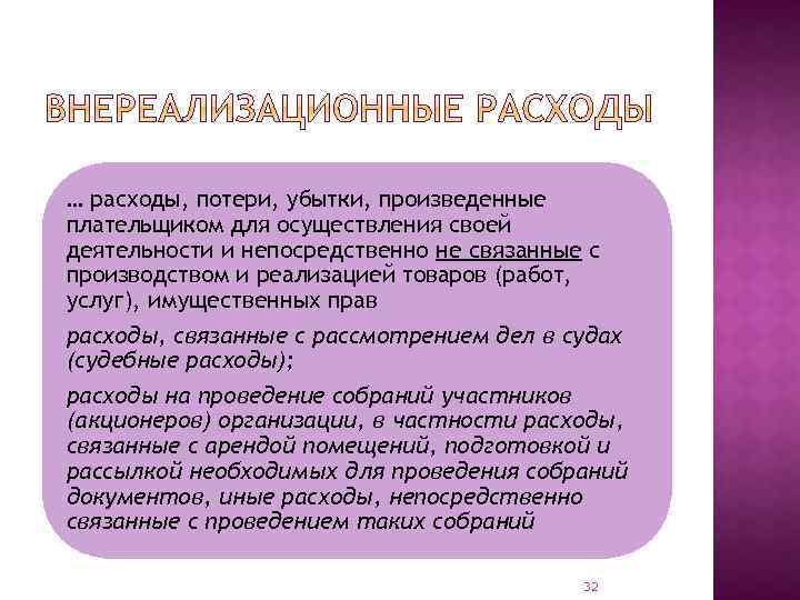 … расходы, потери, убытки, произведенные плательщиком для осуществления своей деятельности и непосредственно не связанные