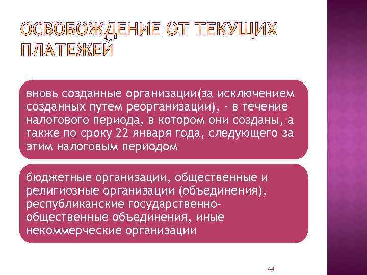 вновь созданные организации(за исключением созданных путем реорганизации), - в течение налогового периода, в котором