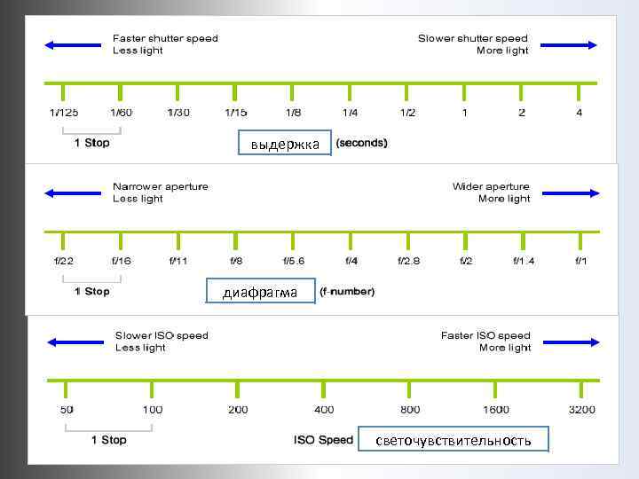выдержка диафрагма светочувствительность 