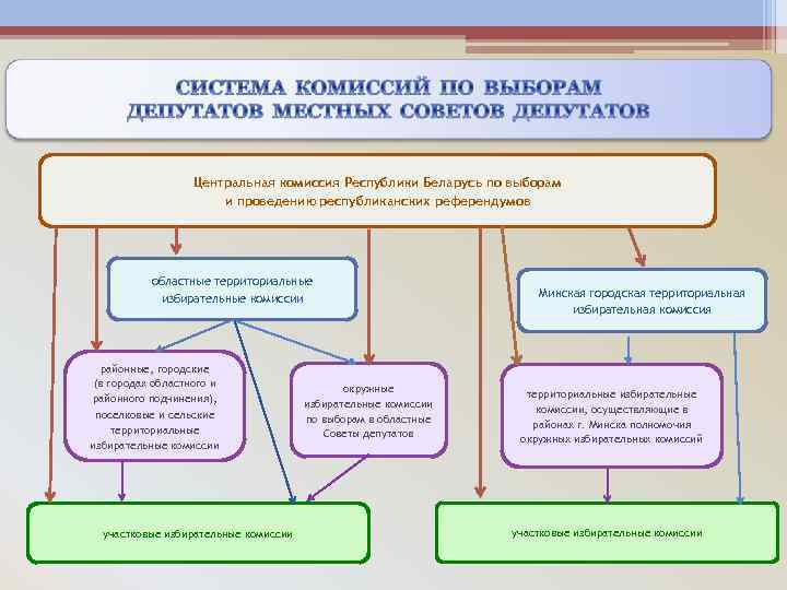 Центральная комиссия Республики Беларусь по выборам и проведению республиканских референдумов областные территориальные избирательные комиссии