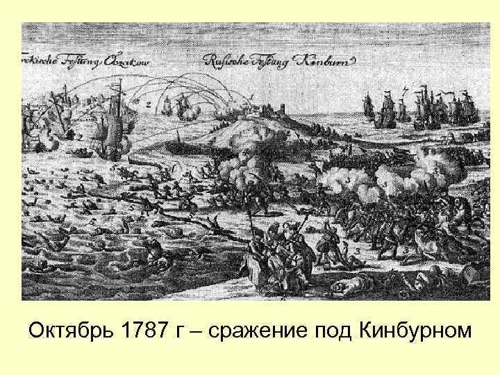 Октябрь 1787 г – сражение под Кинбурном 