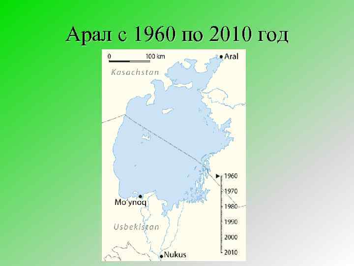 Арал с 1960 по 2010 год 