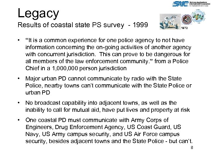 Legacy Results of coastal state PS survey - 1999 1972 • “It is a