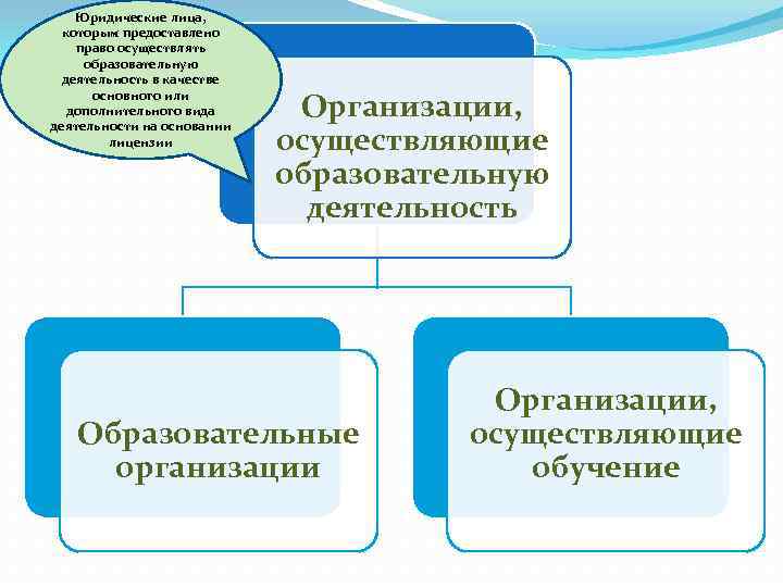 Юридические лица, которым предоставлено право осуществлять образовательную деятельность в качестве основного или дополнительного вида