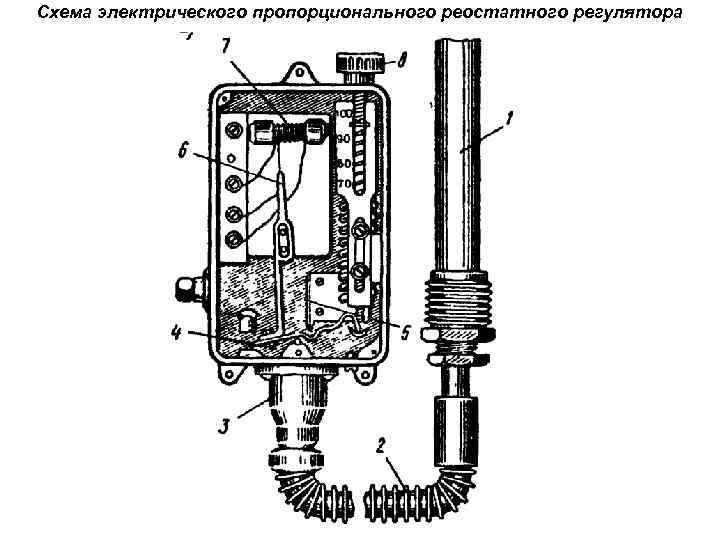 Схема электрического пропорционального реостатного регулятора 