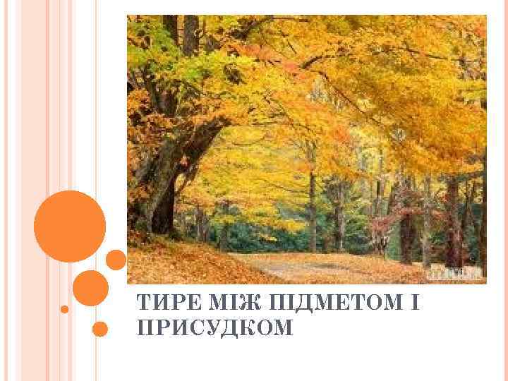 ТИРЕ МІЖ ПІДМЕТОМ І ПРИСУДКОМ 