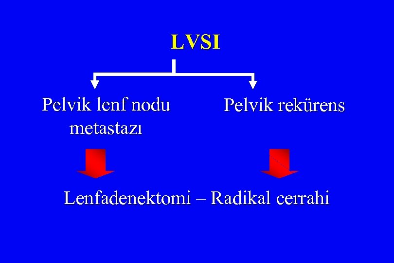 LVSI Pelvik lenf nodu metastazı Pelvik rekürens Lenfadenektomi – Radikal cerrahi 