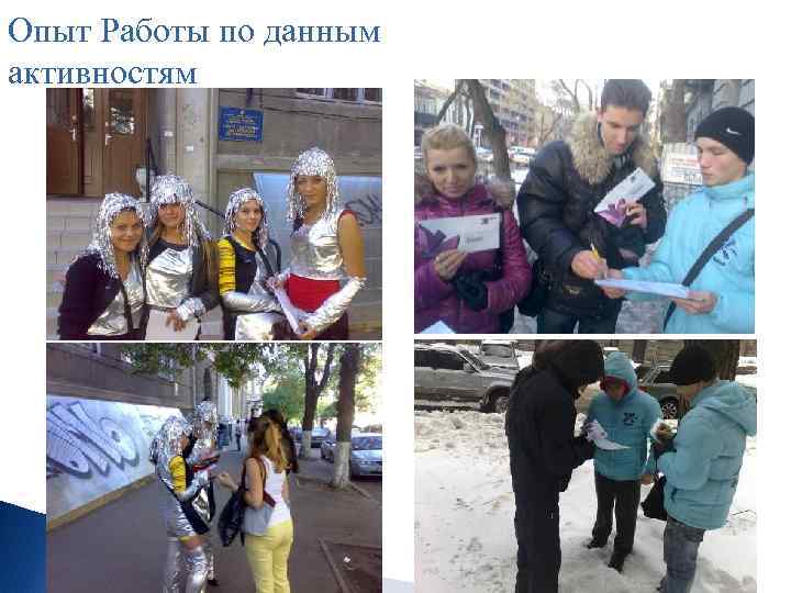 Опыт Работы по данным активностям 