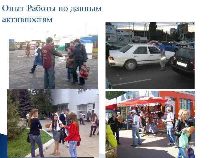 Опыт Работы по данным активностям 