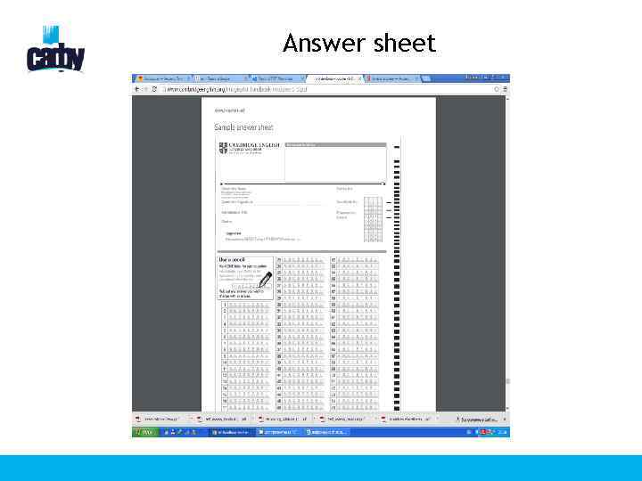 Answer sheet 