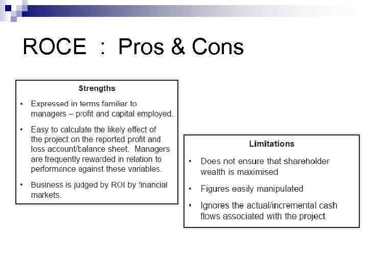 ROCE : Pros & Cons 