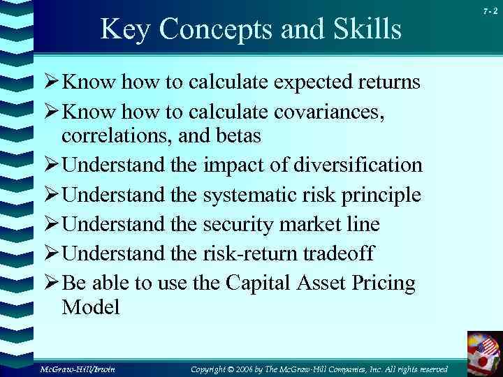 Key Concepts and Skills Ø Know how to calculate expected returns Ø Know how