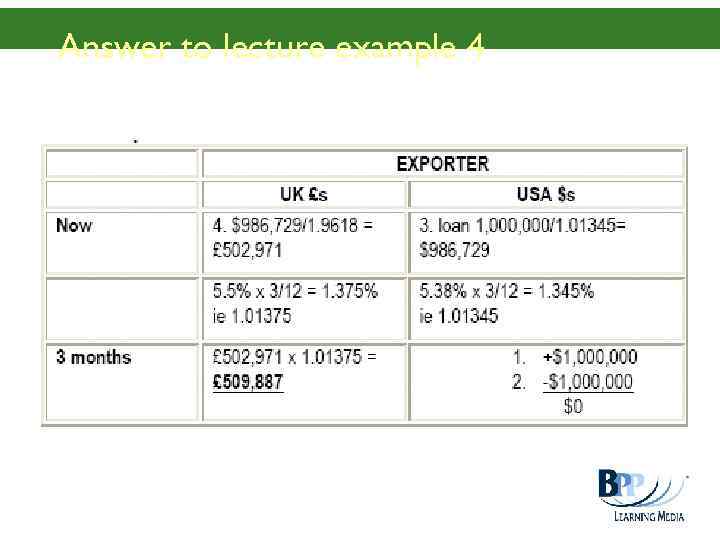 Answer to lecture example 4 
