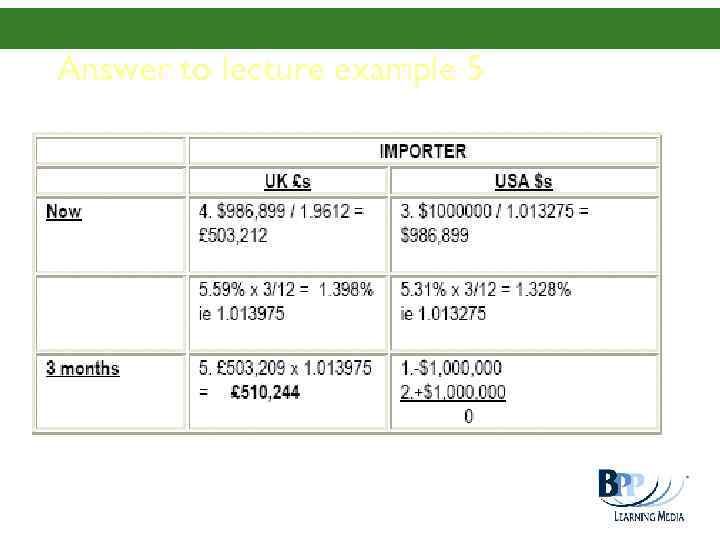 Answer to lecture example 5 