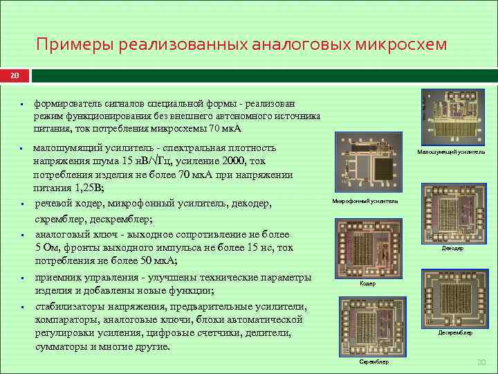 Аналоговые и цифровые интегральные схемы