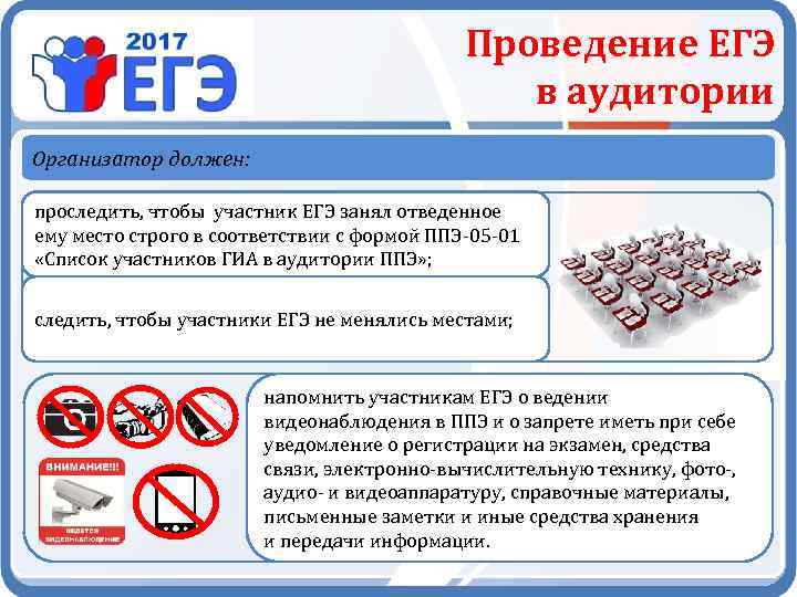 Презентация организатор в аудитории егэ