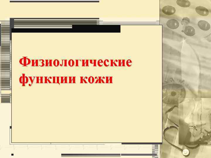 Физиологические функции кожи 