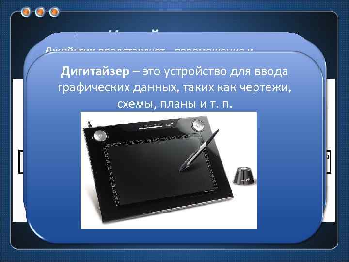 Джойстик представляет перемещение и Мышь предназначена для выбора и управление графических собой основание с