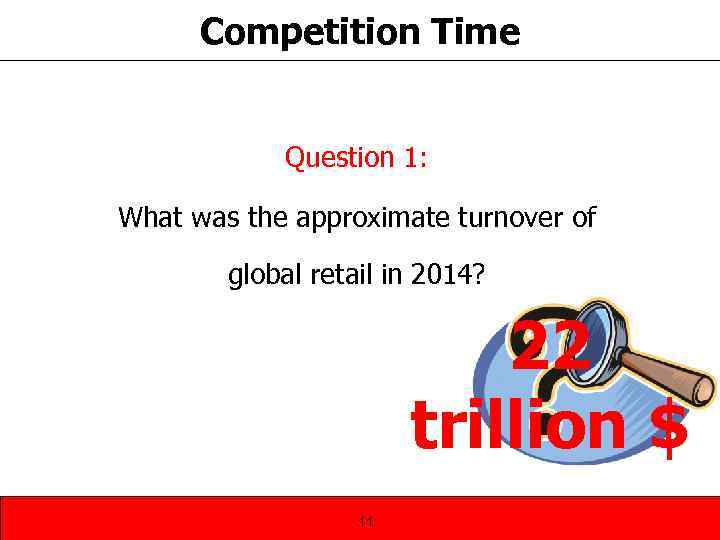 Competition Time Question 1: What was the approximate turnover of global retail in 2014?
