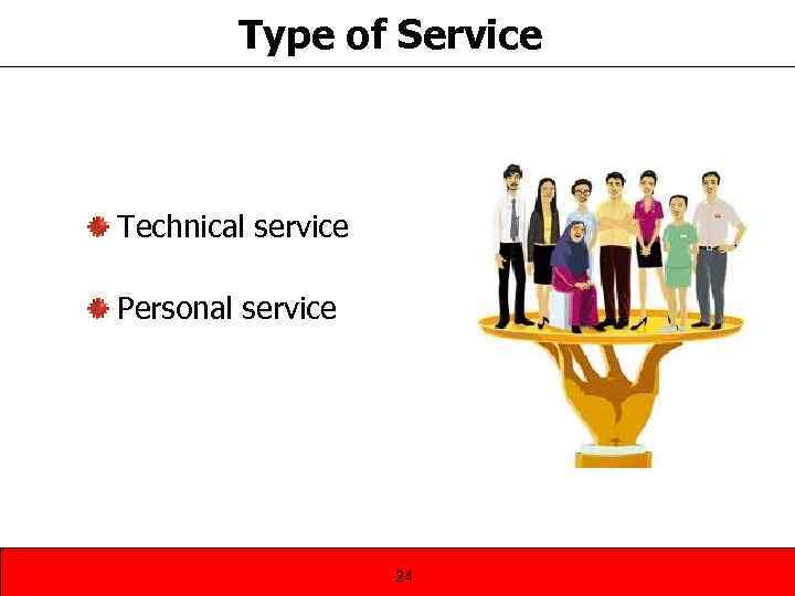 Type of Service Technical service Personal service 24 
