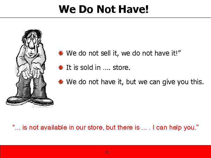 We Do Not Have! We do not sell it, we do not have it!”