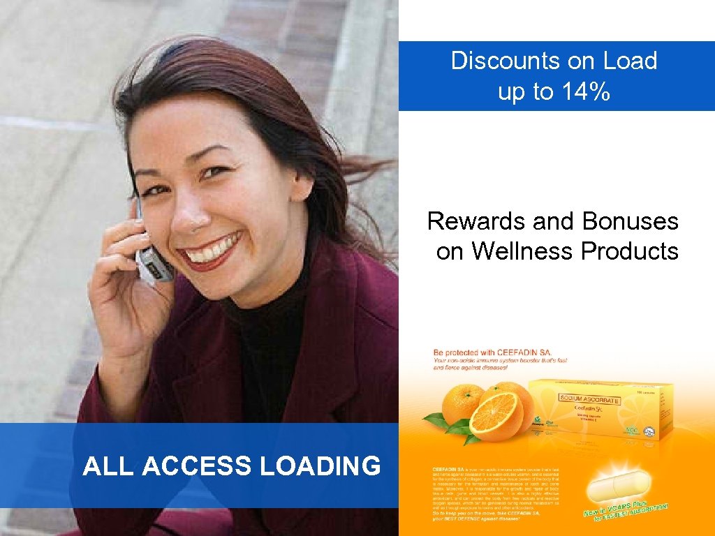 Discounts on Load up to 14% Rewards and Bonuses on Wellness Products ALL ACCESS