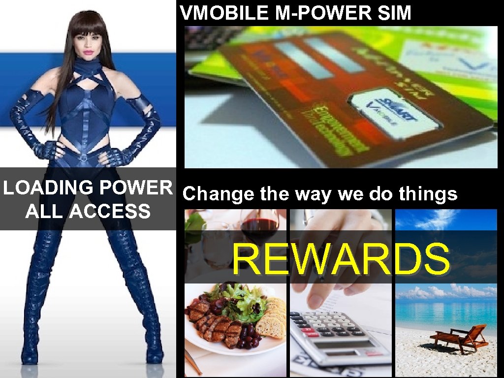 VMOBILE M-POWER SIM LOADING POWER Change the way we do things ALL ACCESS REWARDS